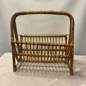 Vintage Wicker Magazine Rack